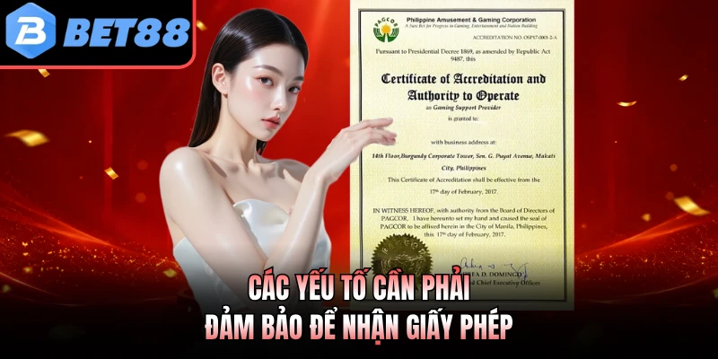 Các yếu tố cần phải đảm bảo để nhận giấy phép